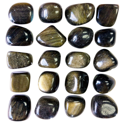 Golden Obsidian Tumble (Gold sheen)