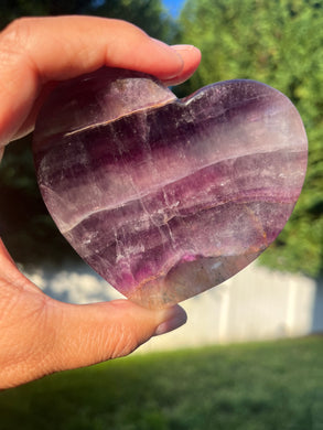 Purple Banded Fluorite Bowl Heart